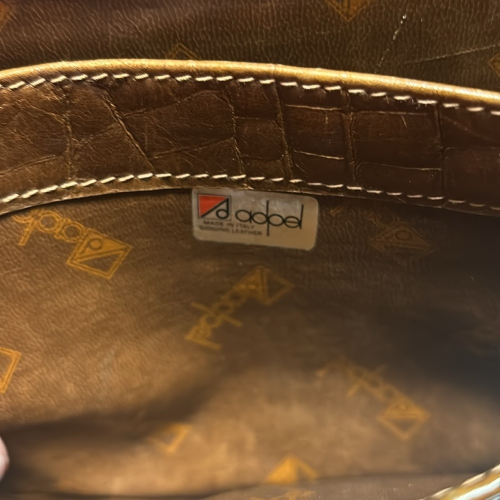 Vintage adpel genuine leather clutch. Made in Italy. - Picture 6 of 16